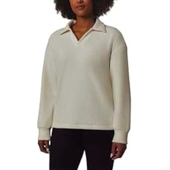 MONDETTA Women's Long Sleeve Corduroy Fleece Pullover Sweater Cream Large - Picture 2 of 7